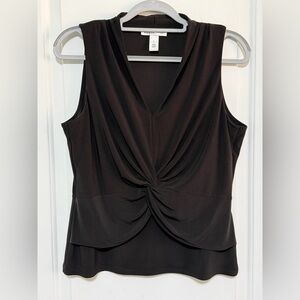 White House Black Market Black Twist Front Blouse